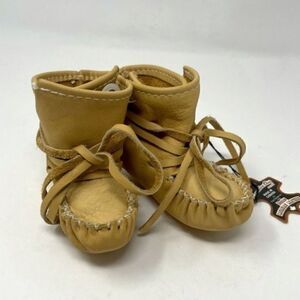 Laurentian chief moccasins C4 baby leather booties BoxH